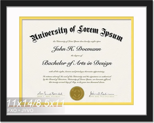Vista 14 de Fxojyvo Marco de diploma negro 11x14, marco para documentos 8,5 x 11 con alfombrilla o 11 x 14 sin alfombrilla, marco para certificado