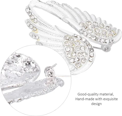Vista 4 de 4Pcs Brooch Pin Diamond Angel Wing Pattern Cute Fashion Lapel Pin Coat Badges Accessory