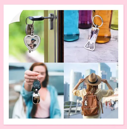 Vista 8 de AllerPierce Llavero personalizado personalizado con impresión de foto, llavero con imagen grabada, texto, regalos, Colgante rectangular