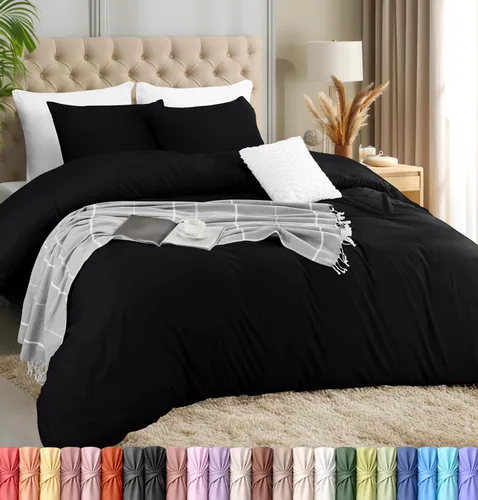 Vista 9 de Utopia Bedding Juego de funda de edredón con fundas de almohada, funda de edredón de 2 piezas con cierre de cremallera, 1 funda de edredón con 1