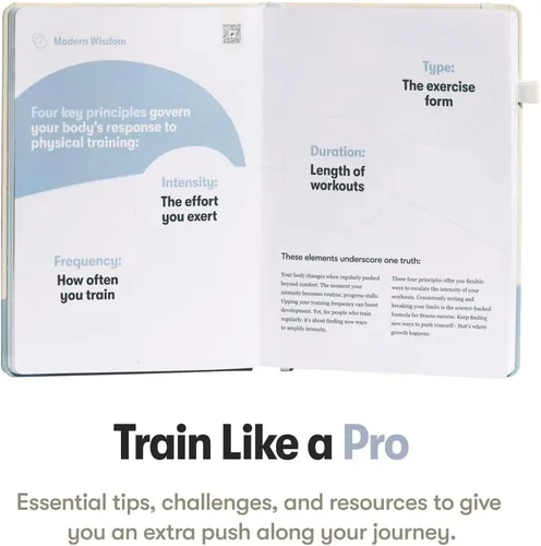 Vista 5 de The Weightlifting Transformation Gym Buddy Journal de Habit Nest. Entrenador de 12 semanas y rastreador de progreso. Requiere equipo completo
