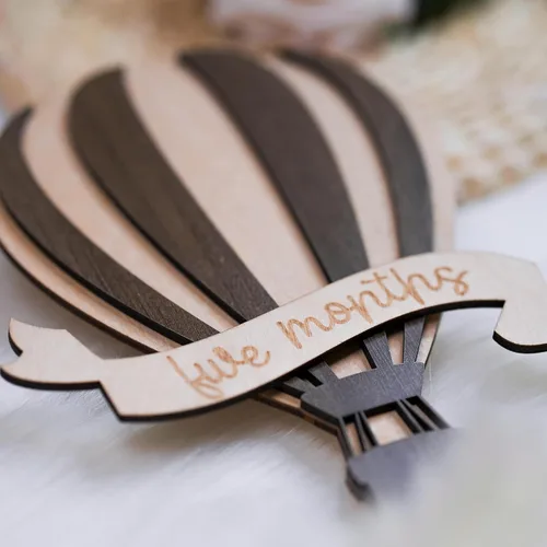 Vista 5 de Tarjetas de hitos mensuales para bebés, discos de hitos mensuales de madera, accesorios de fotografía para recién nacidos para documentar