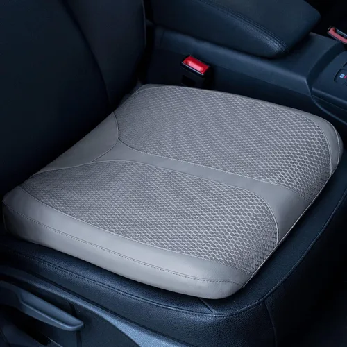 Vista 11 de Cojín de asiento de espuma viscoelástica de cuero para coches para personas bajas, para aliviar el dolor de cadera (coccis/cóccix) y de espalda