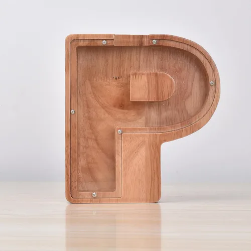 Vista 24 de Alcancías con nombre personalizado para niños, alcancía de letras personalizadas, banco de dinero del alfabeto de madera, regalos para niños
