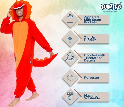 Vista 4 de Funziez! - Disfraz de Halloween para adultos, disfraz de animales y criaturas marinas, mameluco afelpado para cosplay, para mujeres y hombres