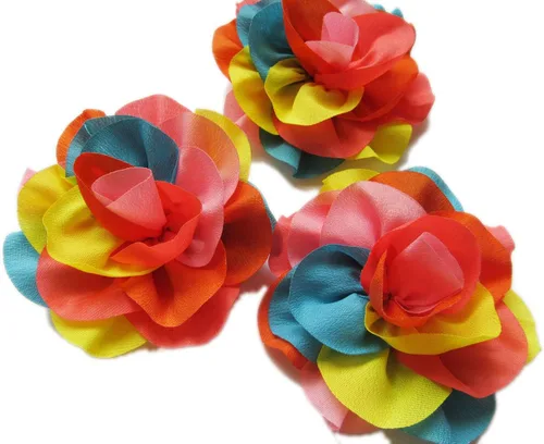 Vista 45 de YYCRAFT Paquete de 30 diademas de flores de gasa de 2 pulgadas, color rosa bebé