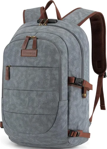 Vista 20 de Tzowla, mochila de viaje de negocios para computadora portátil de 15,6 a 17,3 pulgadas para mujeres, hombres y para regalar, A-Negro