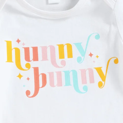 Vista 3 de Kephay Conjunto de mameluco para bebé niña con volantes y diadema con pompones en la cola