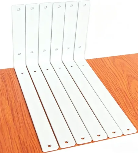 Vista 108 de Paquete de 2 soportes de estante en L de 6 pulgadas de largo x 6 pulgadas de alto x 1.5 pulgadas de ancho, 5 mm de grosor, soportes de estante