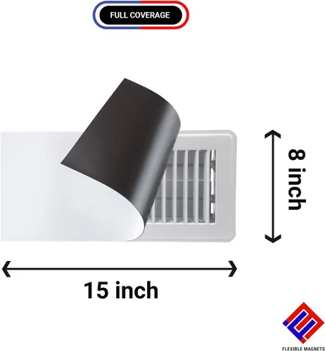 Vista 2 de Flexible Magnets - Cubiertas de ventilación magnéticas fuertes para techo de 8 x 15 pulgadas - Cubiertas de ventilación magnéticas de 30 mil