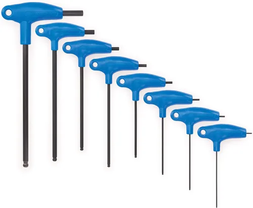 Vista 3 de Park Tool PH-1.2 Juego de llaves hexagonales con mango en P con herramienta de soporte, color azul Llaves hexagonales