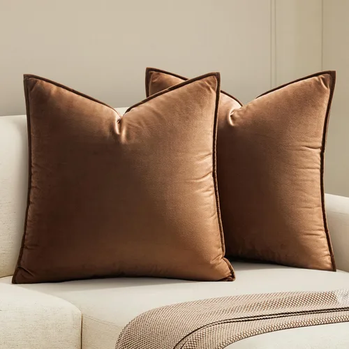 Vista 35 de MIULEE Paquete de 2 fundas de cojín decorativas de terciopelo suave, cuadradas, unicolor, para sofá, dormitorio, automóvil, 16 x 16 pulgadas