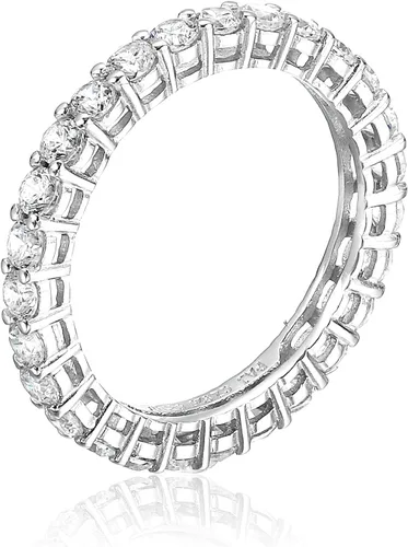 Vista 2 de Amazon Essentials Eternity Band - Anillo de plata de ley con circonita cúbica