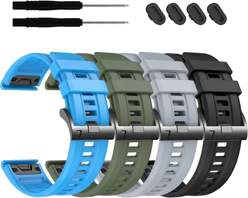 Vista 18 de EZMVZKU Correa de silicona Quickfit de 0.866 in compatible con Garmin Fenix 8/8Pro 1.850 in/Fenix 7/7 Pro/6/6 Pro/5 Plus, correa de reloj