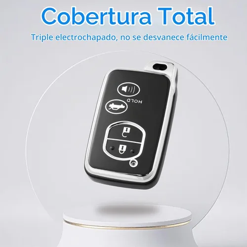 Vista 7 de Funda para llavero Flensent con llavero para Toyota Camry Avalon Corolla Highlander Prius RAV4 Venza (Negro)