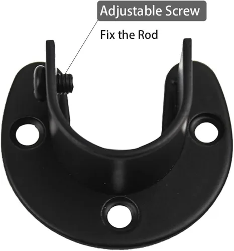 Vista 2 de Zip Seven - Juego de soporte para barra de ducha 1-5/16 en forma de U, soporte de barra de cortina resistente, soporte de acero inoxidable negro