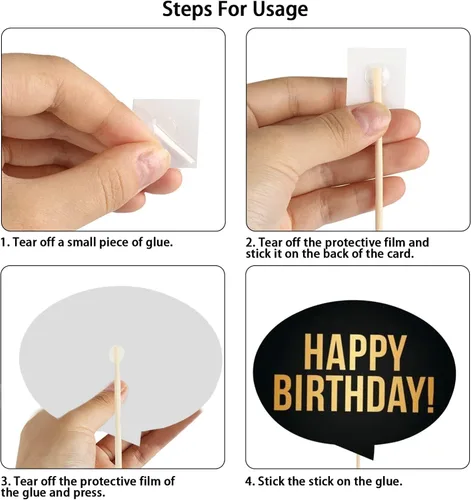 Vista 5 de Juego de 29 piezas de accesorios para cabina de fotos de cumpleaños con divertida corona, sombreros, barba y cara feliz, bigote para niños, cabina