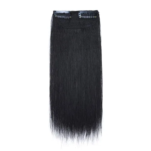 Vista 2 de Hairro Extensiones de cabello humano Remy con clip, para hombres y mujeres, para añadir volumen de cabello, sin costuras, 8 pulgadas, #1 negro #1
