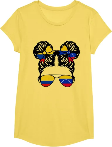 Vista 55 de Camiseta Half Colombian Half Venezolan Girl Colombia Kids Heritage, Gris