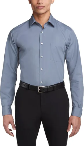 Vista 18 de Van Heusen - Camisa de vestir para hombre, de popelina ajustada lisa Negro