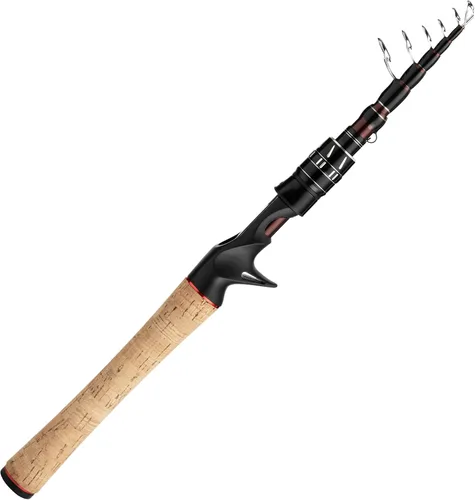 Vista 2 de EOW XPEDITE Portable Telescopic Fishing Rods, Spinning & Casting, 24T Carbon Blanks & Solid Carbon Tip, Cork Handle, Travel Rod, Short Collapsible