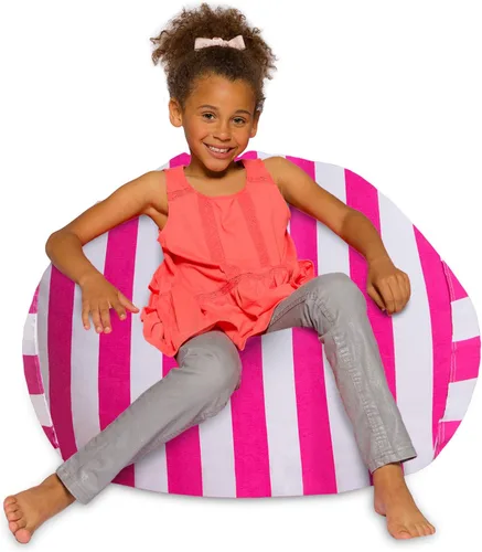 Vista 35 de Posh Beanbags - Sillón puff XL, 48 pulgadas, tela de lona para colorear - Mundo divertido Azul Rey Sólido
