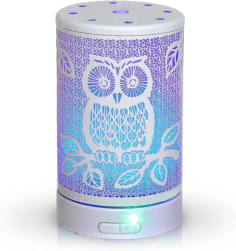 Vista 4 de AROMAR Difusor de aceite ultrasónico esencial, humidificador de niebla fría y difusor de metal de aromaterapia para aceites esenciales con apagado