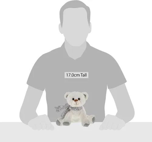 Vista 2 de Enesco Kalidou - Oso de peluche navideño con bufanda, 8.67 pulgadas, color blanco