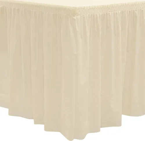Vista 38 de Party Essentials Falda de mesa de plástico desechable resistente, 1 unidad, 29 pulgadas de ancho x 14 pies (168 pulgadas) de largo, amarillo