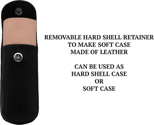 Vista 4 de Adamis Funda rígida de cuero genuino de grano completo para hombres y mujeres