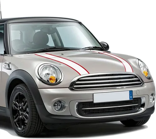 Vista 14 de Calcomanías de vinilo para capó de automóvil, diseño de rayas, para maletero y motor trasero de mini-Cooper de 3 puertas Hatchback R56 2007-2013
