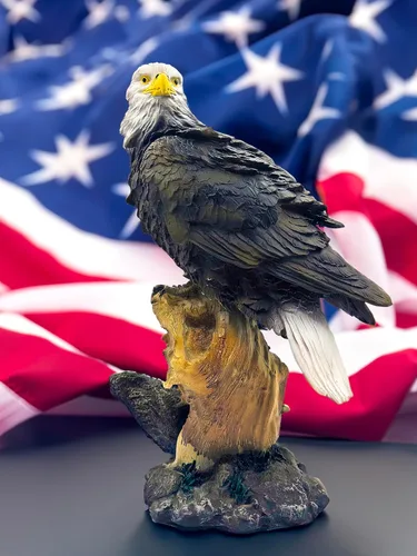 Vista 5 de Teaeeno Majestic Eagle - Estatua decorativa de águila, escultura de decoración de patio de águila, estatua de animal para interiores y exteriores