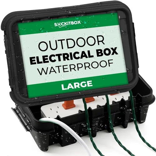 Vista 11 de SockitBoX Caja Eléctrica Original para Exteriores Impermeable - Pequeña Cubierta de Cable de Extensión para Exteriores con 6 Entradas de Cable