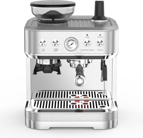 Vista 11 de Máquina de café expreso con molinillo y espumador de leche, cafetera de 20 barras con tanque de agua de 95 onzas, cafetera profesional 3 en 1
