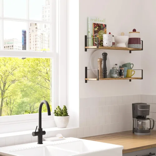 Vista 6 de Wallniture Toledo - Estantes flotantes para pared, estante de pared para decoración de sala de estar, organización de cocina, organizador de baño