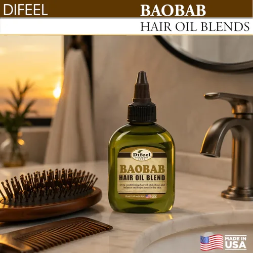 Vista 2 de Difeel Aceite natural de acondicionamiento profundo prémium para el cuidado del cabello, aceite de baobab, 2.5 onzas