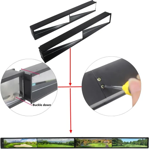 Vista 4 de Espejo universal para carrito de golf, espejo universal de 4 paneles para carritos de golf EZGO, Club Car, Yamaha (espejo retrovisor)