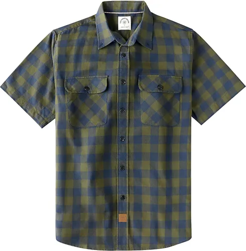 Vista 22 de Dubinik® Camisas de manga corta con botones para hombre, 100% algodón, a cuadros, camisas casuales con bolsillo