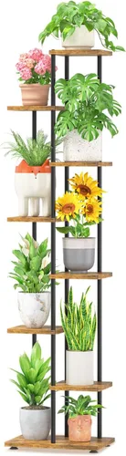 Vista 19 de LASZOLA Soporte Negro de Madera de 5 Niveles para Plantas de Interior para Macetas Más Grandes de Servicio Pesado, Estantes Verticales Resistentes