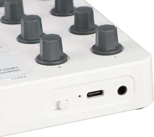 Vista 8 de Controlador MIDI Pad portátil, controlador MIDI Bluetooth SMC PAD con 16 almohadillas retroiluminadas RGB, 8 perillas asignables, repetición