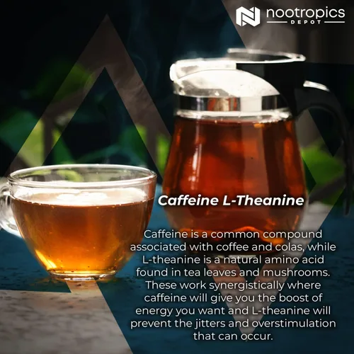 Vista 8 de Nootropics Depot Cápsulas de cafeína y L-teanina 60 píldoras Contiene 100 mg de cafeína y 200 mg de L-teanina Suplemento natural Potenciador