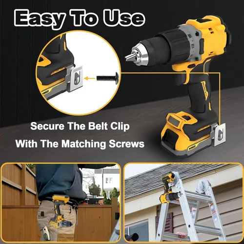 Vista 2 de Clips de cinturón de acero inoxidable para Dewalt - Juego de 10 ganchos para herramientas de taladro con tornillos para Dewalt N268241, compatibles