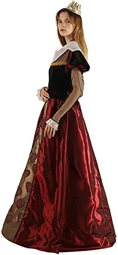 Vista 4 de Megartico Disfraz de reina de Halloween con corazones rojos de Alicia