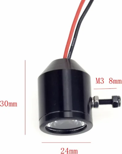 Vista 2 de Faro de coche RC, focos de 3 W, pieza de repuesto para modelo de coche RC (negro) Luces LED Rc 1/10 Rc LED Spot Lights