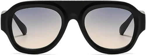 Vista 16 de Gafas de Sol Retro Cuadradas para Mujeres, Estilo Gradiente de Moda, UV400, Tendencia, Gafas de Sol Piloto para Hombres Verde Amarillo