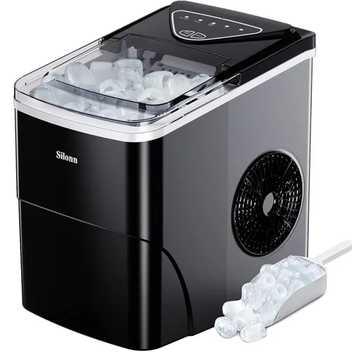 Vista 35 de Silonn Nugget - Máquina de hielo para encimera, hielo de caída automática Acero inoxidable
