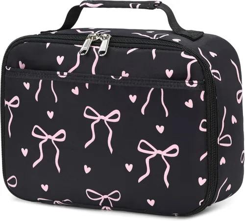 Vista 12 de LOIDOU Lonchera para niños y niñas, bolsa térmica con aislamiento térmico y reutilizable, para viajes escolares (dinosaurio)