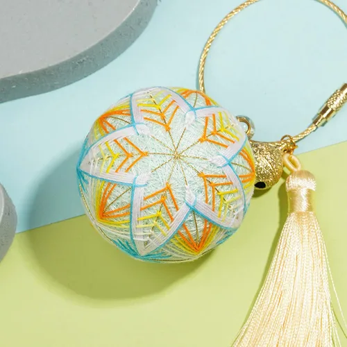 Vista 12 de Elecrelive DIY Bordado Temari Bola Azul Flor Bordado Hilo Bolas Estilo A01