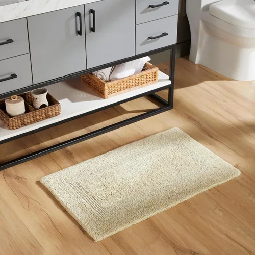 Vista 80 de Better Trends - Juego de 2 alfombras de baño 100% algodón, extra suaves, con borlas, de 17" x 24", alfombra de baño superabsorbente y reversible