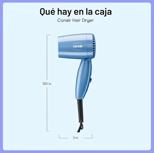 Vista 7 de Conair Secadora plegable, secadora plegable, azul, paquete de de 1, Azul